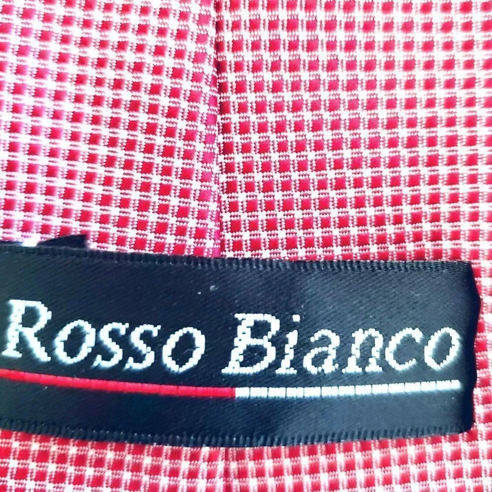 Red Tie Pink Polka Dot Rosso Bianco 3.25 Inch Wide 60 Inches Long Polyester